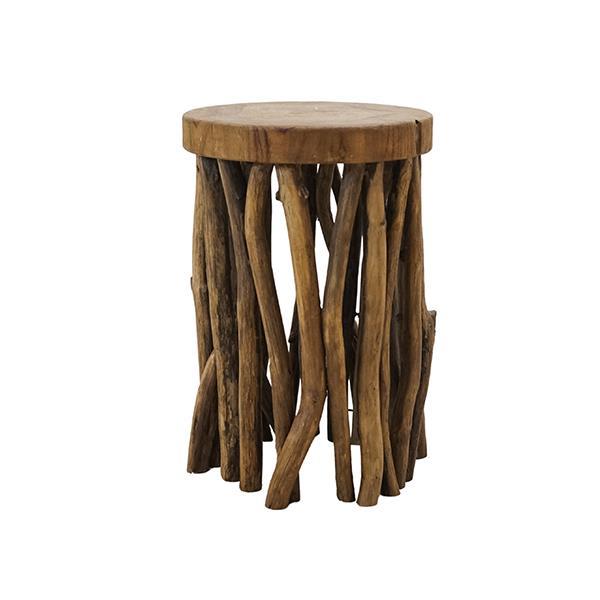 Τραπεζάκι Nextdeco Tribeca από ξύλο teak Ø30x45εκ. - Image 2