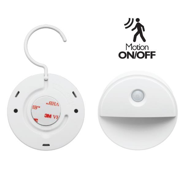 Φωτάκι νυκτός 0,8W μπαταρίας Ø8x2,5εκ. με αισθητήρα φωτός, γάντζο και μαγνήτη - Image 2