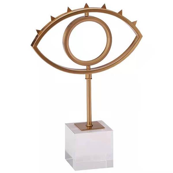 Επιτραπέζιο διακοσμητικό "Eye" χρυσό, μεταλλικό, 23x10x33εκ. - Image 2