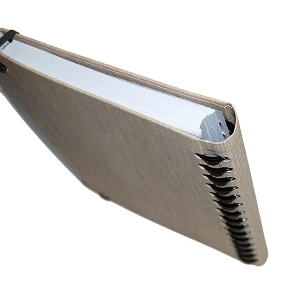 Next Fabric τετράδιo με κρυφό σπιράλ γκρι σκούρο με λάστιχο 17x25εκ. 5θεμ., 175φ. - Image 4