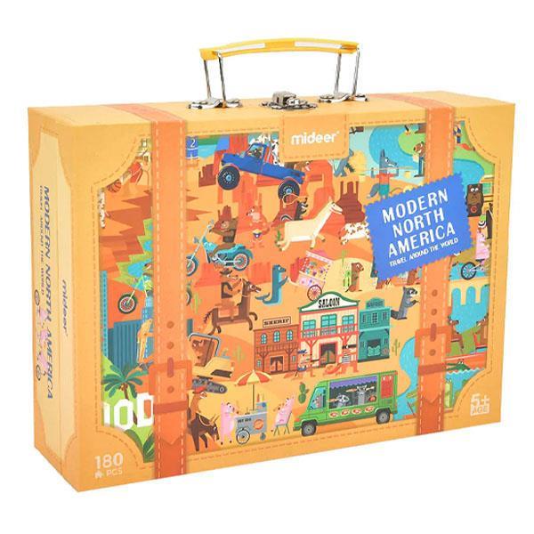 Mideer παζλ σε βαλιτσάκι "Travel the world - America" 180 τεμαχίων - Image 2