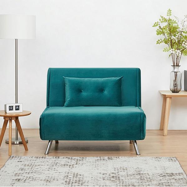 Πολυθρόνα κρεβάτι Nextdeco Berlin πετρόλ Υ92x100x91εκ. - Image 5