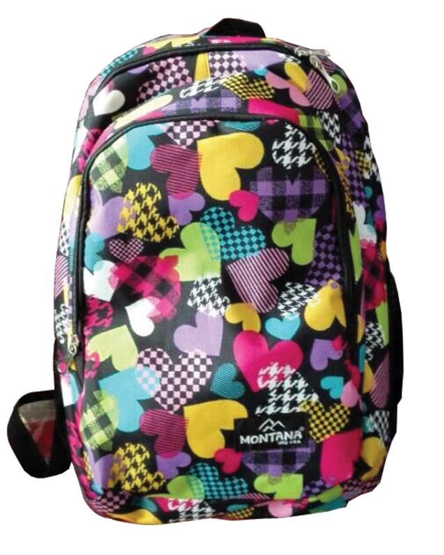 Montana τσάντα πλάτης εφηβική καρδιές με μπροστινή θήκη 40x27x12εκ. - Image 2