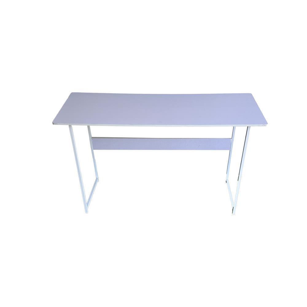 Γραφείο μίνιμαλ με λευκό σκελετό και λιλά επιφάνεια 100x45xΥ72εκ. - Image 2
