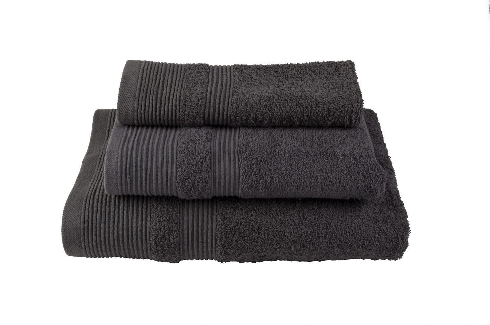 Πετσέτα μονόχρωμη 100% βαμβάκι πεννιε 550gsm 80x150εκ. σκούρο γκρι - Image 2