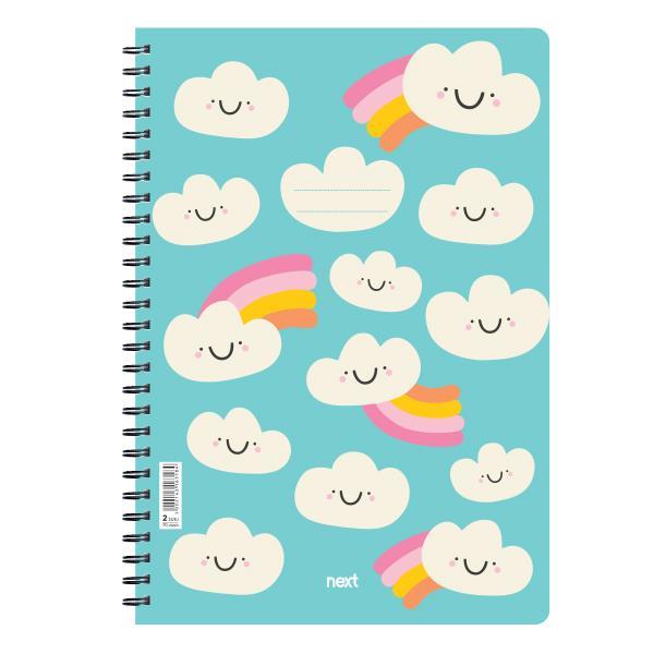 Next trends clouds τετράδιο σπιράλ 3 θέματα 105 φύλλα 17x25εκ.