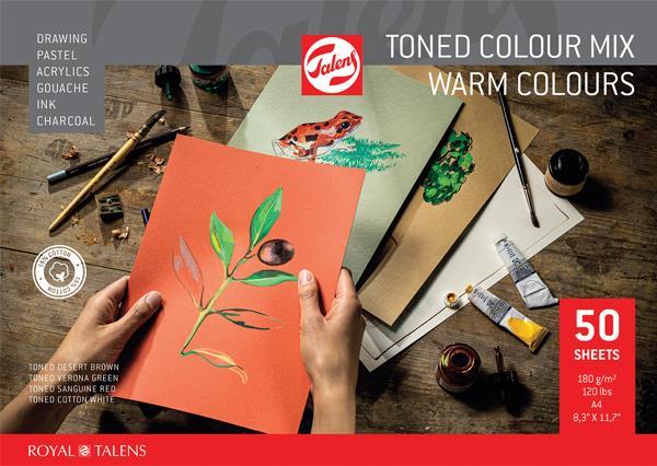 Talens μπλοκ mix θερμών χρωμάτων 50φυλ. Α4 180 γρ. - Image 3