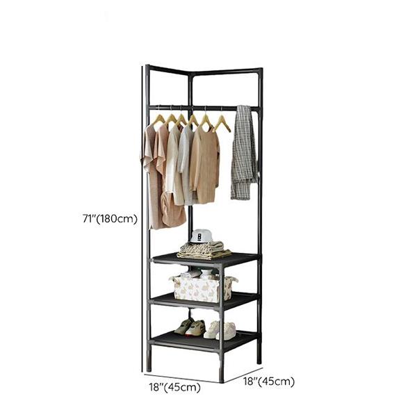 Κρεμάστρα ράγα οργάνωσης ρούχων Nextdeco μαύρη Υ180x45x45εκ - Image 7