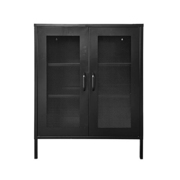 Ντουλάπα μεταλλική Nextdeco δίφυλλη μαύρη Υ102x80x35εκ. - Image 2