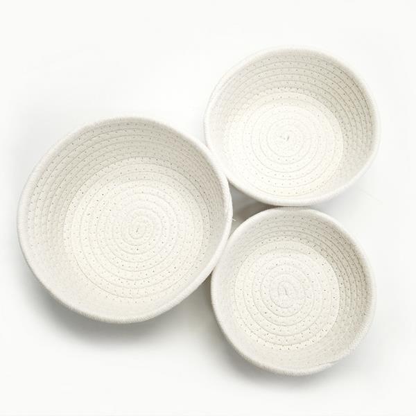 Σετ 3 καλάθια σε λευκό χρώμα Ø15xΥ5,5εκ., Ø17xΥ7εκ., Ø19xΥ8εκ. - Image 2