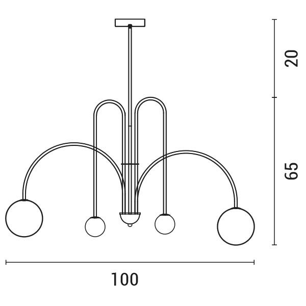 Φωτιστικό οροφής από μέταλλο και γυαλί Y85xØ100εκ. - Image 2