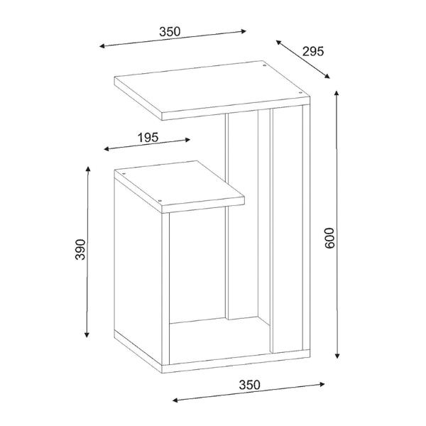 Βοηθητικό τραπέζι DAWN μελαμίνης λευκό 35x29,5xΥ60 εκ. - Image 4