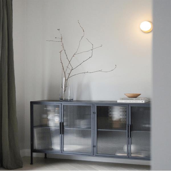 Έπιπλο τηλεόρασης μεταλλικό Nextdeco με ανοιγόμενες πόρτες μαύρο Υ80x150x35εκ. - Image 5