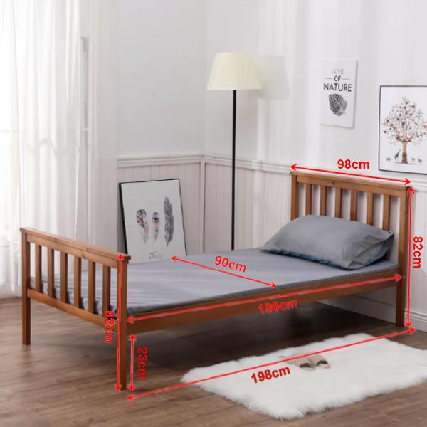 Κρεβάτι μονό Nexdeco Wilton (για στρώμα 90x190εκ.), σε φυσικό χρώμα Υ82x198x98εκ. - Image 8