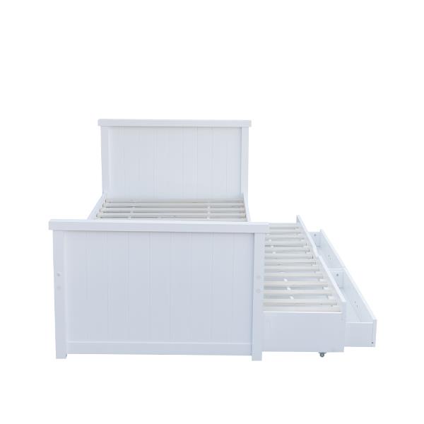 Κρεβάτι μονό Nextdeco Elliot (για στρώμα 90x190εκ.) με έξτρα συρόμενο κρεβάτι - αποθηκευτικό χώρο λευκό χρώμα Υ90x100x210εκ - Image 6