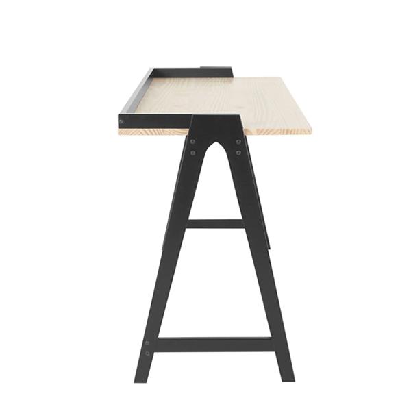 Γραφείο μεταλλικό σκελετό Nextdeco και ξύλινη επιφάνεια σε φυσικό χρώμα μαύρο Υ79x120x60εκ - Image 8