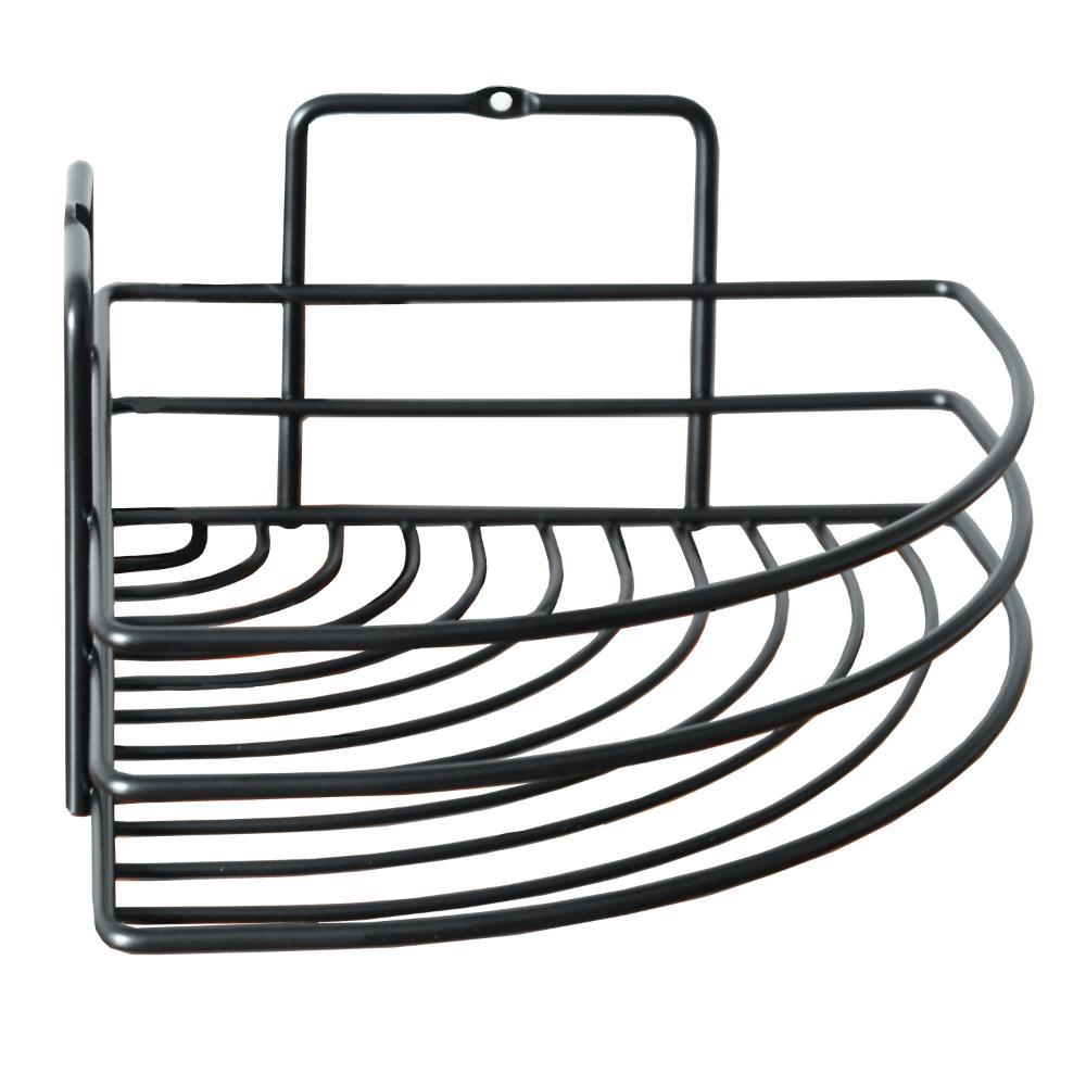 Ράφι μπάνιου γωνιακό Nextdeco μαύρη Υ10xØ19εκ - Image 5