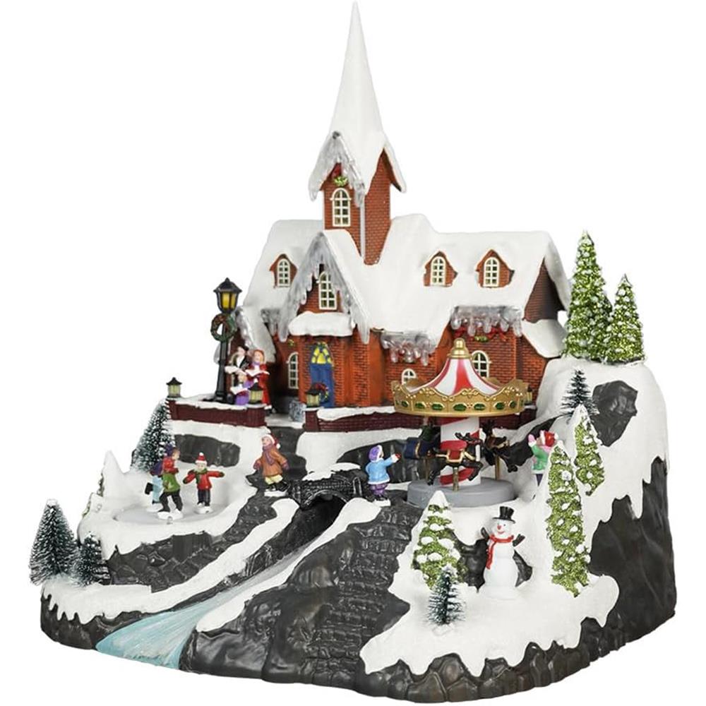 Σπιτάκι διακοσμητικό φωτιζόμενο, Υ38x33x31εκ. - Image 2