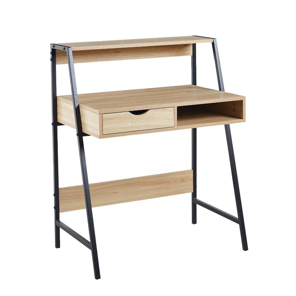 Γραφείο μεταλλικό Nextdeco μαύρο μεταλλικό σκελετό και ξύλινη επιφάνεια Y99,7x50x80εκ. - Image 4