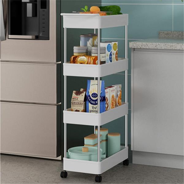 Τρόλεϊ 4 θέσεων πλαστικό λευκό Υ86x40x22εκ. - Image 5