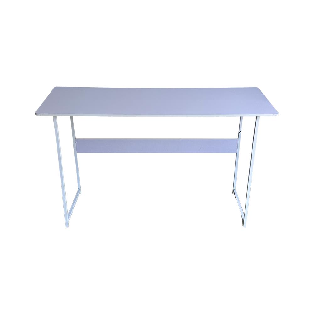 Γραφείο μίνιμαλ με λευκό σκελετό και λιλά επιφάνεια 120x45xΥ72εκ. - Image 5