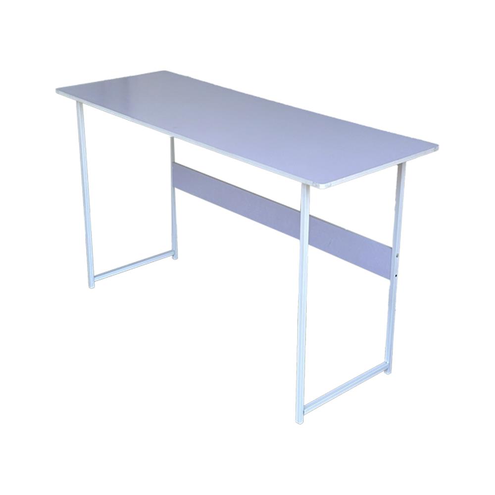 Γραφείο μίνιμαλ με λευκό σκελετό και λιλά επιφάνεια 120x45xΥ72εκ. - Image 4