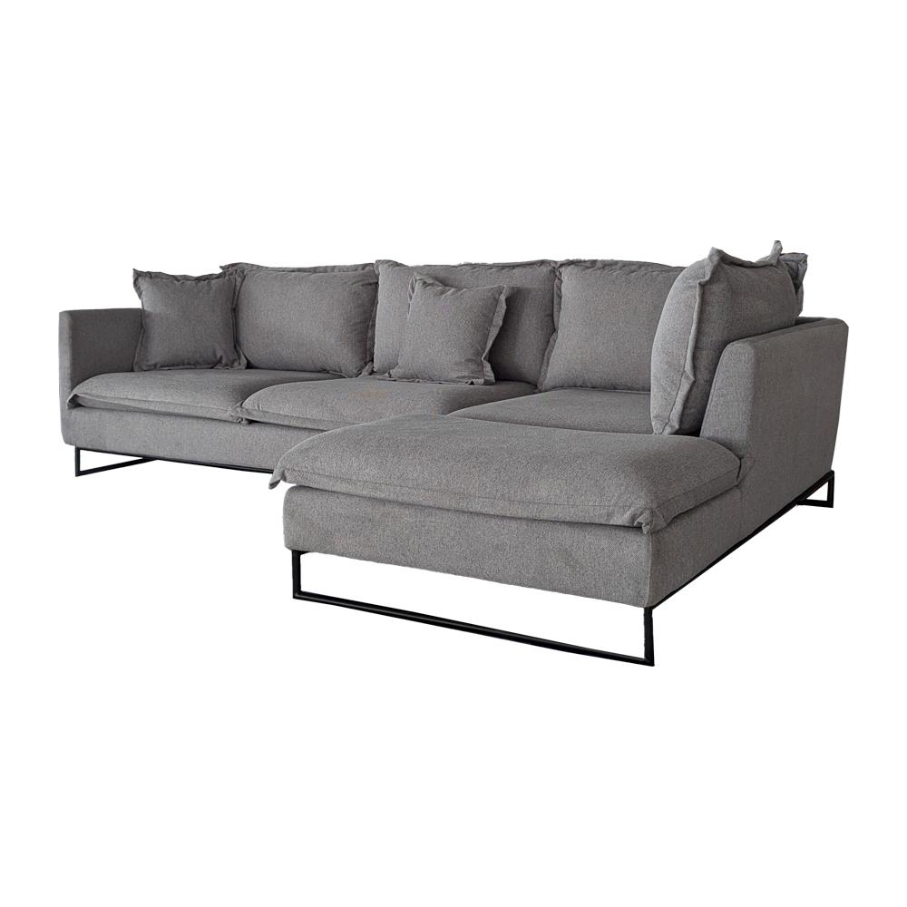 Καναπές γωνιακός Nextdeco Siegfried δεξιά γωνία γκρι Y85x286x183εκ. - Image 10