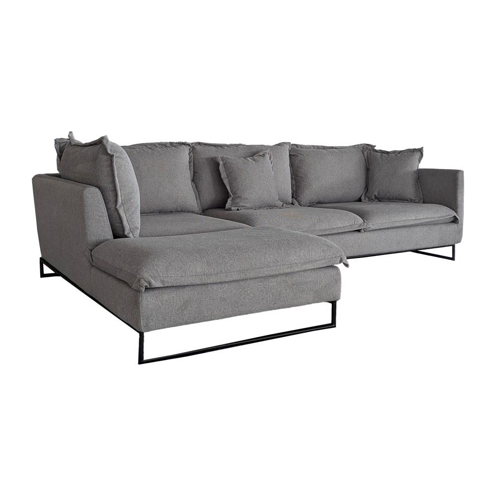 Καναπές γωνιακός Nextdeco Siegfried αριστερή γωνία γκρι Y85x286x183εκ. - Image 10
