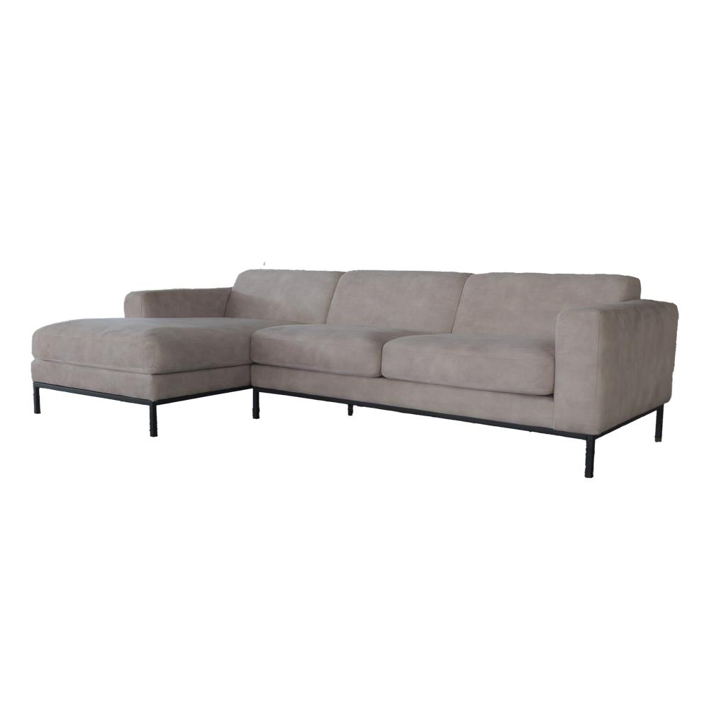 Καναπές γωνιακός Nextdeco Heming δεξιά γωνία γκρι-μπεζ Υ76x280x159εκ. - Image 6