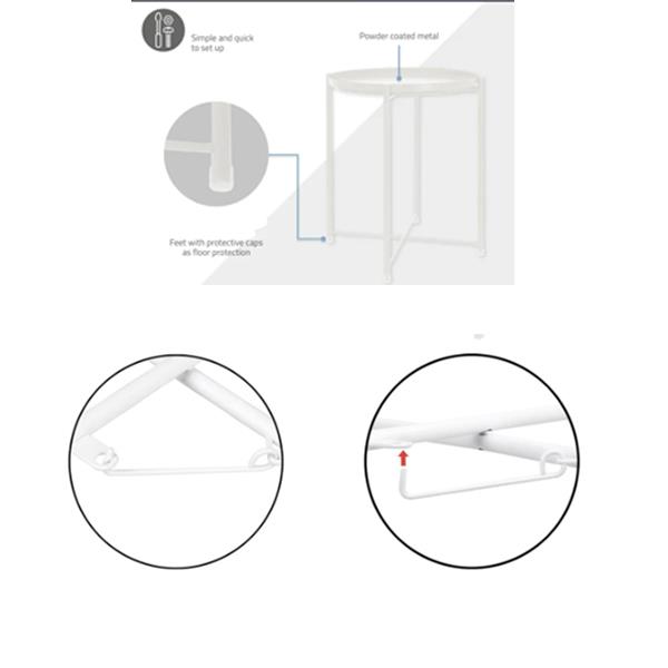 Τραπεζάκι μεταλλικό Nextdeco λευκό Y53xØ42εκ. - Image 4