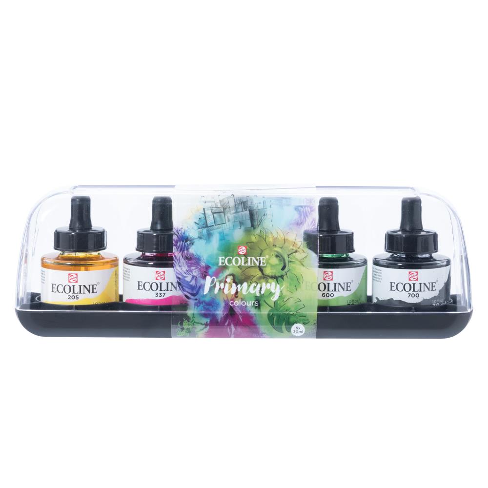 Talens Ecoline υγρό χρώμα για ακουαρέλα σετ 5 τεμαχίων x 30ml - Image 3