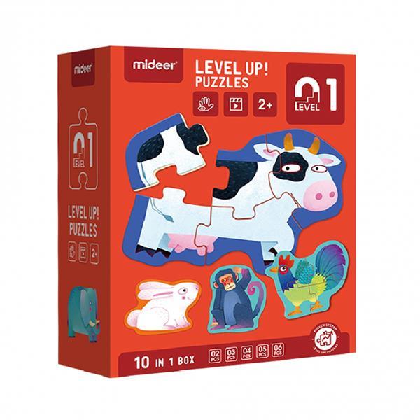Mideer παζλ 10 σε1 - Level Up 1 "Animals" 2,3,4,5 - 6 τμχ - Image 2
