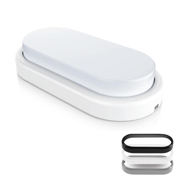 Πλαφονιέρα χελώνα οβάλ LED 12W πολυκαρβονική Υ3,9x19,8x6,6εκ. με 3 χρωματιστά στεφάνια - Image 2