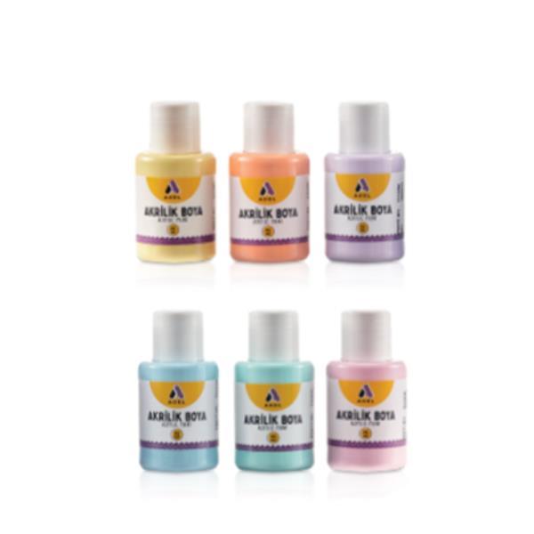 Adel σετ 6 ακρυλικών χρωμάτων Pastel, 25ml ανά χρώμα - Image 2