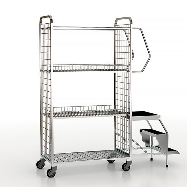 Καρότσι αποθήκης, Υ163εκx90x46εκ. με ενσωματωμένη σκάλα - Image 2