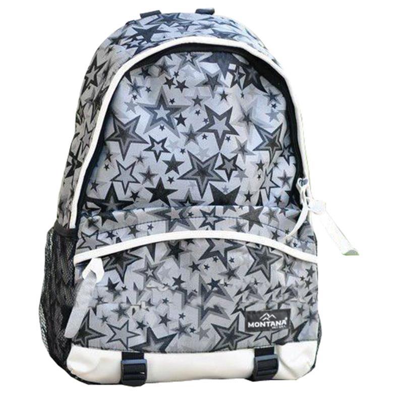Montana τσάντα πλάτης εφηβική μαύρα αστέρια με 1 θήκη 38x28x13εκ. - Image 2