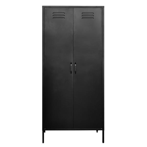 Ντουλάπα μεταλλική Nextdeco δίφυλλη μαύρη Υ170x76x50εκ. - Image 2