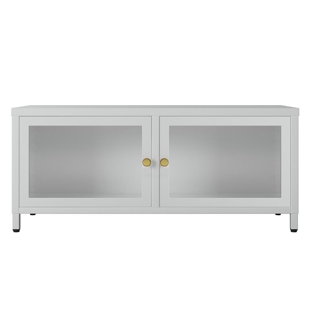 Έπιπλο τηλεόρασης μεταλλικό Nextdeco με ανοιγόμενες πόρτες λευκό Υ40x90x30εκ. - Image 3