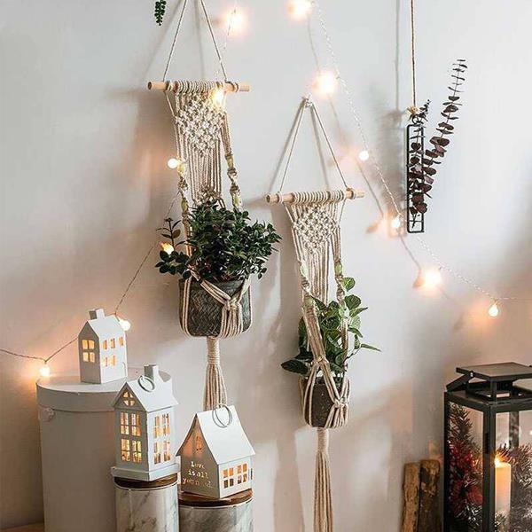 Κρεμαστή θήκη για γλάστρα μακραμέ 95εκ. - Image 2