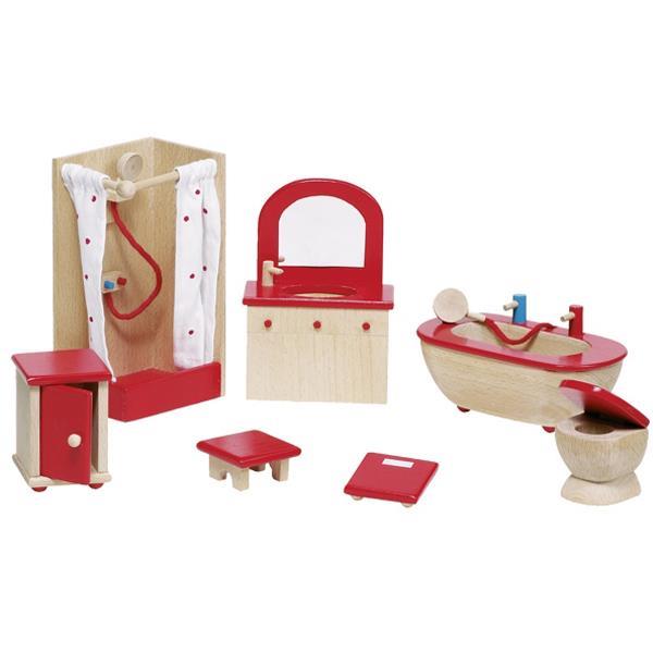 Goki σετ μπάνιο ξύλινο 7 τεμαχίων για κουκλόσπιτο. - Image 2