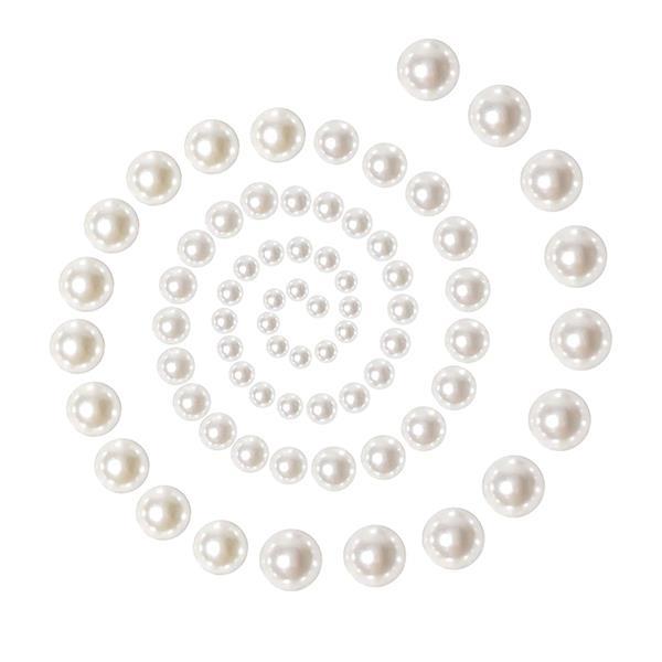 Πέρλες αυτοκόλλητες λευκές σε blister - Image 2