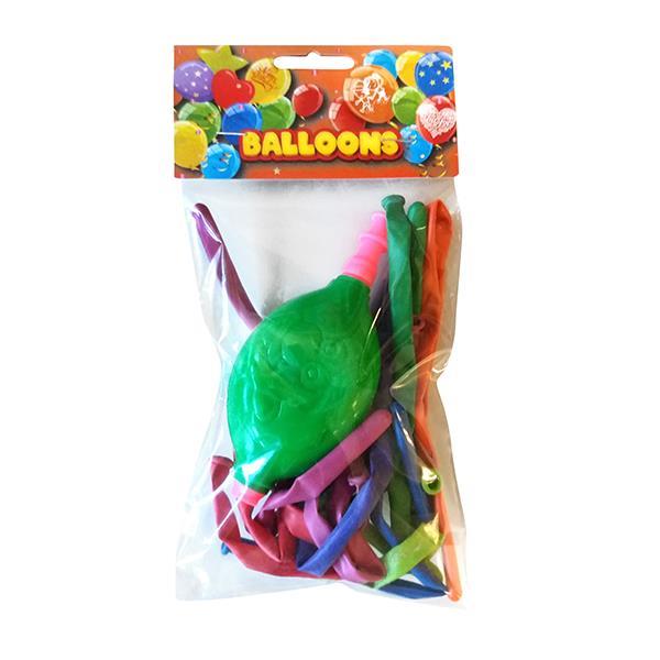 Μπαλόνια κατασκευής με τρόμπα 10 τεμάχια - Image 2