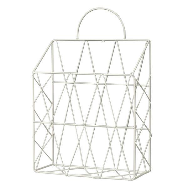 Επιτοίχιο καλάθι μεταλλικό λευκό 25x10xΥ38εκ. - Image 2