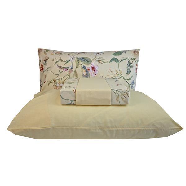 Σετ υπέρδιπλα σεντόνια ORTENSIA yellow από 100% βαμβάκι 245x260εκ. - Image 2