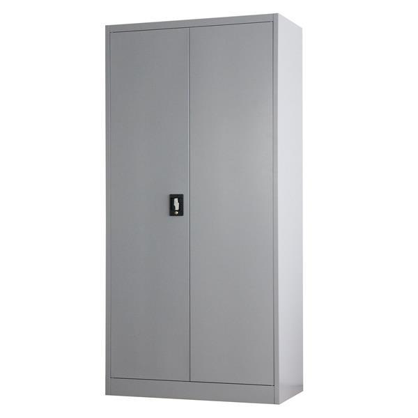Ντουλάπα μεταλλική Nextdeco δίφυλλη γκρι με κλειδαριά Υ185x90x45εκ. - Image 2