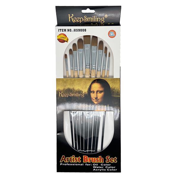 Σετ 9 πινέλα με oval συνθετική τρίχα σε blister - Image 2