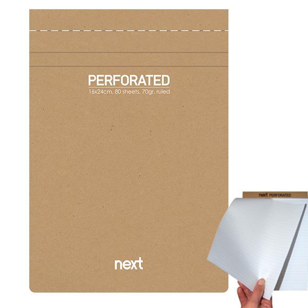Next μπλοκ σημειώσεων perforated λευκό 16,5x24εκ., 80φ., 70γρ. - Image 2