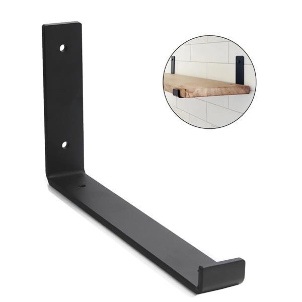 Γωνίες στήριξης ραφιού μεταλλικές μαύρες Υ11x3x25εκ. σετ 2τμχ - Image 2