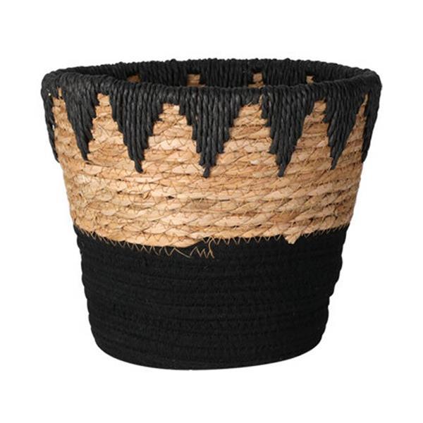 Καλάθι ψάθινο "Ethnic" Ø20xY24,5εκ. μαύρο - Image 2