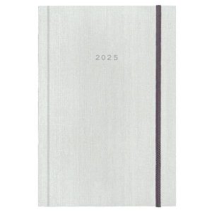 Next ημερολόγιο 2025 fabric ημερήσιο δετό λευκό με λάστιχο 12x17εκ.